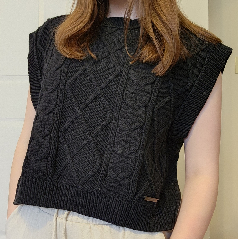 Black Cable Knit Sweater